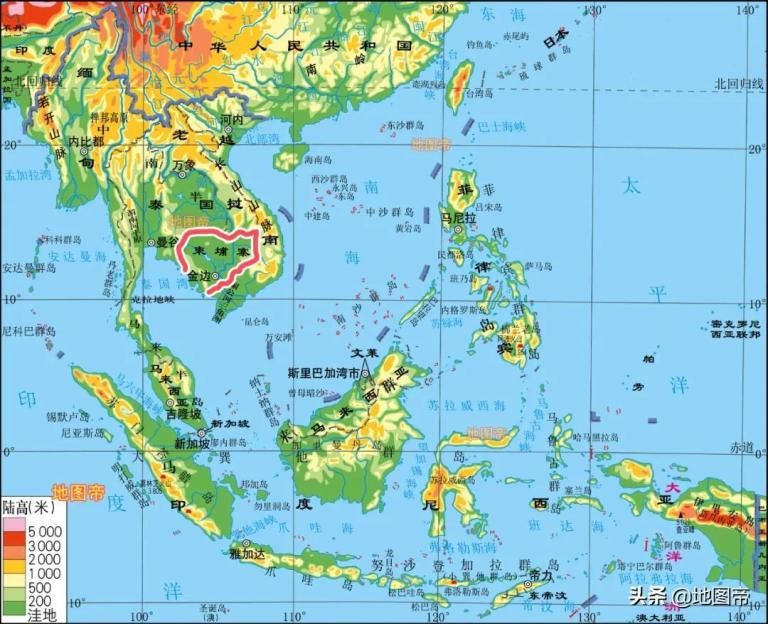 柬埔寨离中国哪里最近（附:柬埔寨地图高清图片）